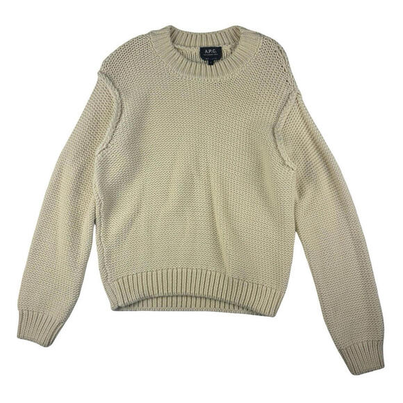 A.P.C. Sweaters - A.P.C. Inga Knit Pullover Crewneck Sweater Beige Size M